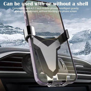 Gravity Navigation Car Air Outlet Triangular Mobile Phone Holder(Silver)