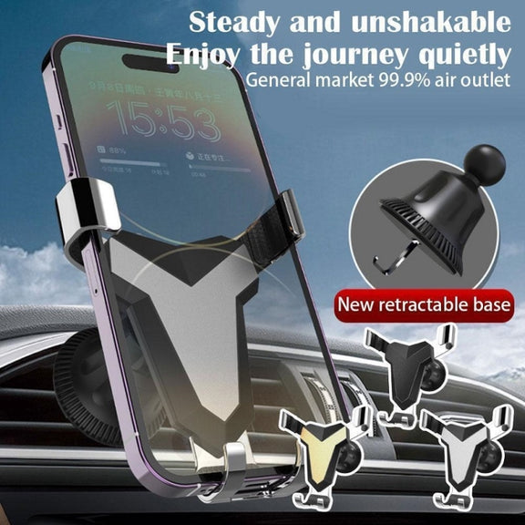 Gravity Navigation Car Air Outlet Triangular Mobile Phone Holder(Silver)