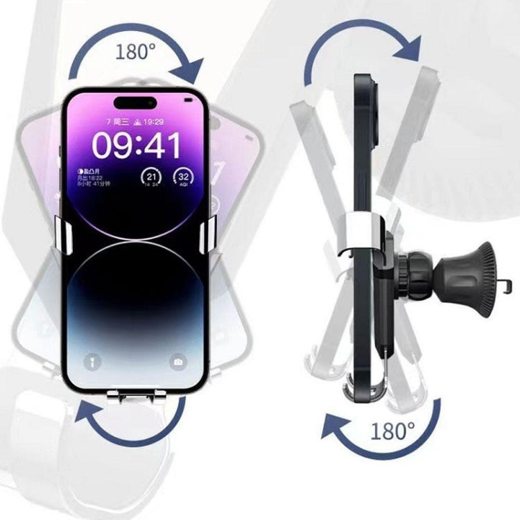 Gravity Navigation Car Air Outlet Triangular Mobile Phone Holder(Silver)