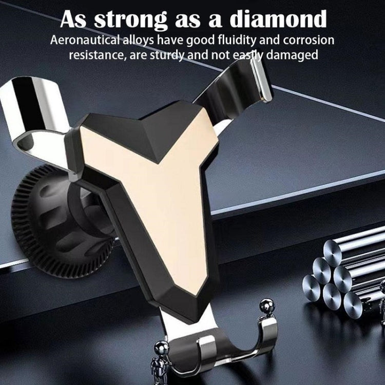 Gravity Navigation Car Air Outlet Triangular Mobile Phone Holder(Silver)
