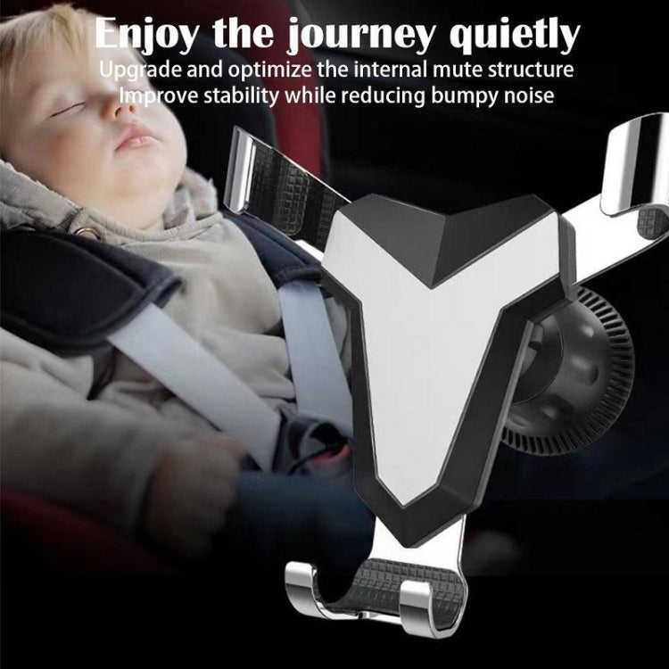 Gravity Navigation Car Air Outlet Triangular Mobile Phone Holder(Silver)