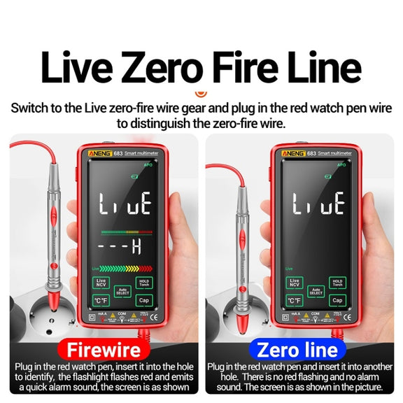ANENG 683 Smart Touch Screen Automatic Range Rechargeable Multimeter(Black)