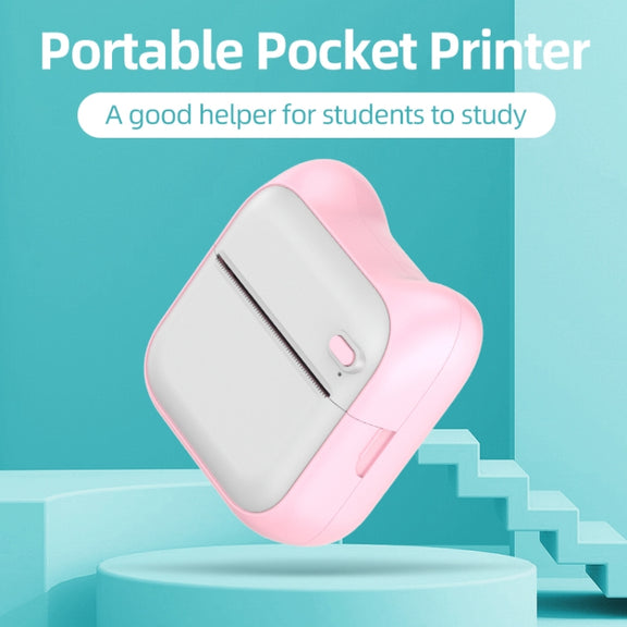 A31 Bluetooth Handheld Portable Self-adhesive Thermal Printer, Color: Blue+5 Rolls Printer Paper