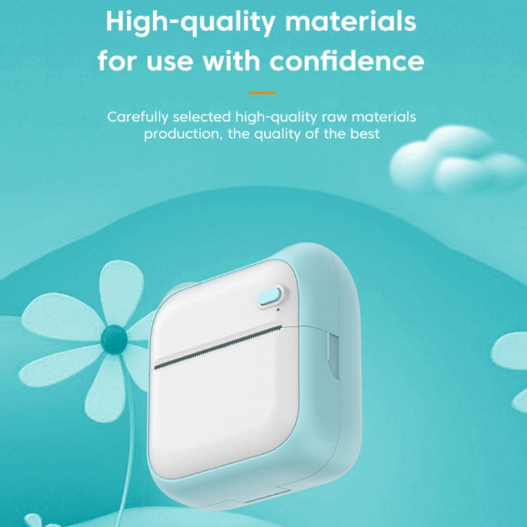 A31 Bluetooth Handheld Portable Self-adhesive Thermal Printer, Color: Blue+5 Rolls Printer Paper