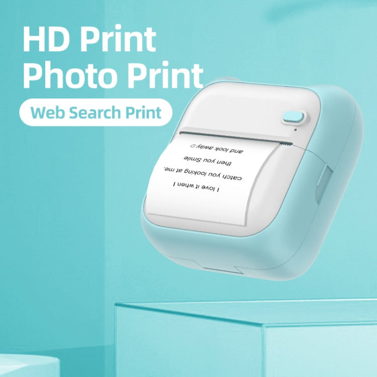A31 Bluetooth Handheld Portable Self-adhesive Thermal Printer, Color: Blue+5 Rolls Printer Paper