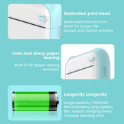 A31 Bluetooth Handheld Portable Self-adhesive Thermal Printer, Color: Blue+5 Rolls Printer Paper