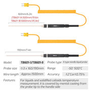 TASI TB601-1 Liquid Probe K-Type Probe Use With Thermometer