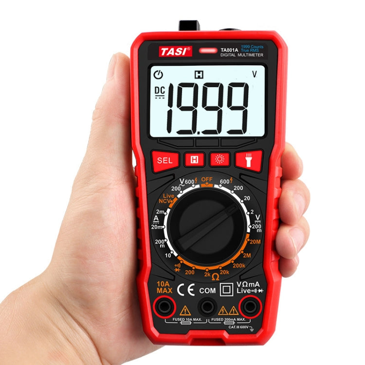 TASI TA801A Digital Multimeter Fully Automatic Multifunctional Digital Current Meter(Manual Model, Without Capacitor Measurement)