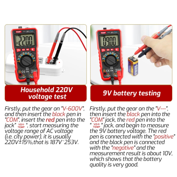 TASI TA801A Digital Multimeter Fully Automatic Multifunctional Digital Current Meter(Manual Model, Without Capacitor Measurement)