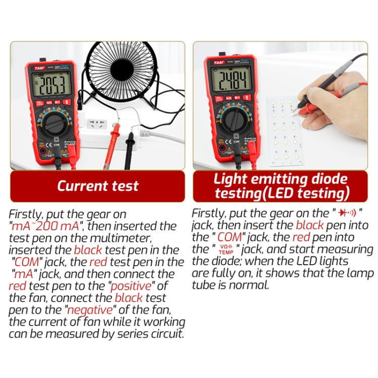 TASI TA801A Digital Multimeter Fully Automatic Multifunctional Digital Current Meter(Manual Model, Without Capacitor Measurement)