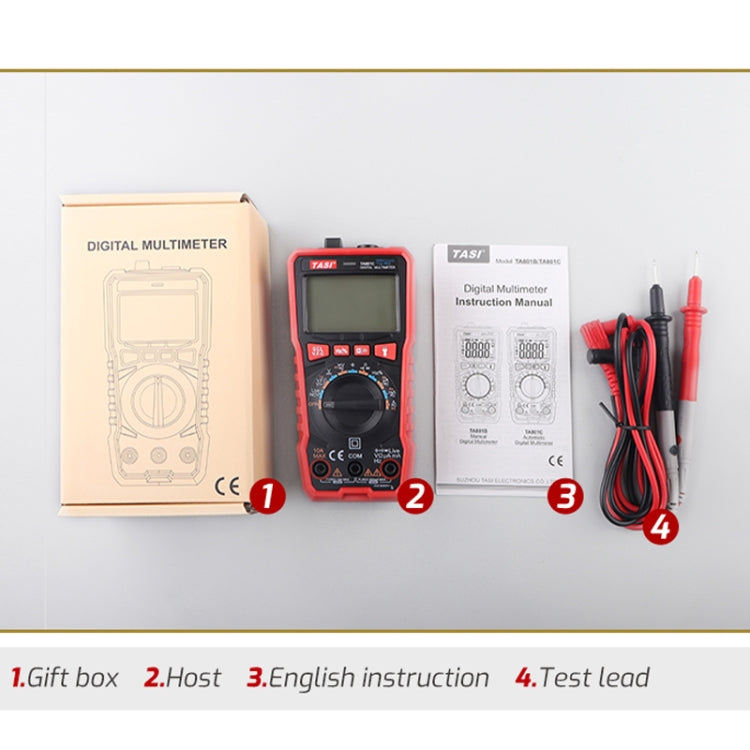 TASI TA801A Digital Multimeter Fully Automatic Multifunctional Digital Current Meter(Manual Model, Without Capacitor Measurement)