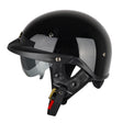 SOMAN Motorcycle Half Helmet Adjustable Helmet With Inner Mirror, Size: XXL(Bright Black) - free shipping - PMC TechLife - Order now!