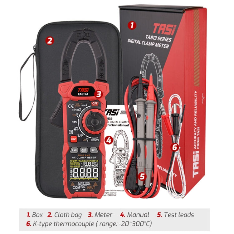 TASI TA813A Clamp Meter High Accuracy AC DC Voltage Ammeter
