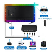 HDMI 2.0-PRO Smart Ambient TV Led Backlight Led Strip Lights Kit Work With TUYA APP Alexa Voice Google Assistant 2 x 4m(UK Plug)