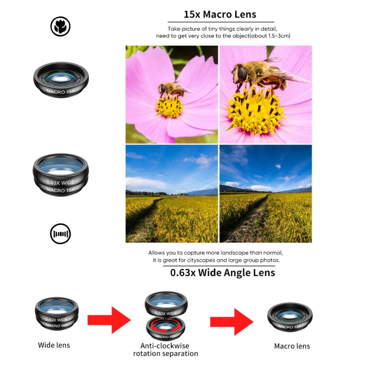 APEXEL APL-22XDG9 22X External Camera Adjustable Focus Mobile Phone Lens(10 in 1)