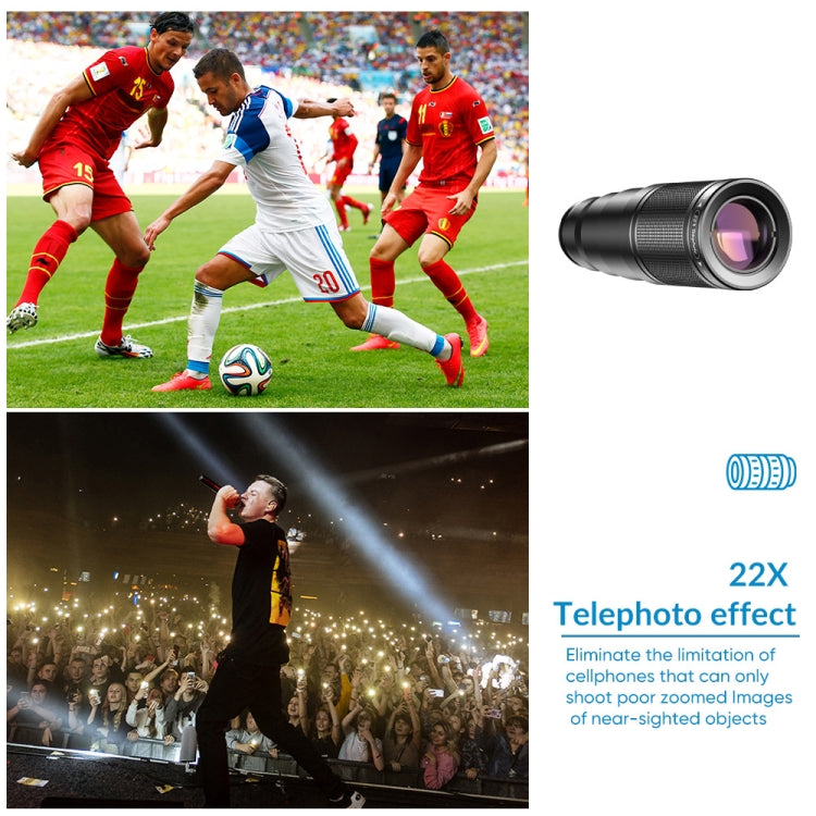 APEXEL APL-22XDG9 22X External Camera Adjustable Focus Mobile Phone Lens(10 in 1)