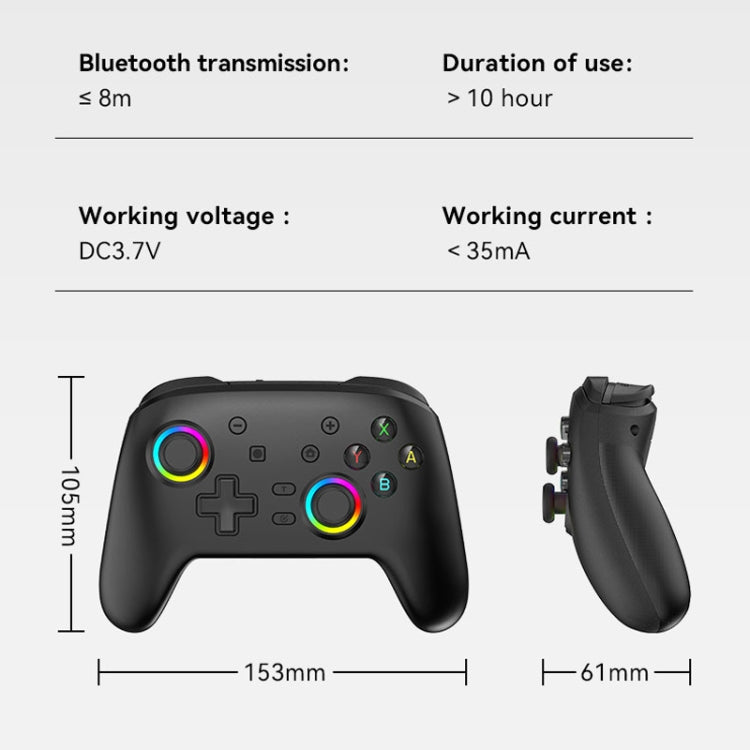 Wireless Bluetooth Somatosensory Vibration Gamepad for Nintendo Switch/Switch PRO, Color: Black Gold