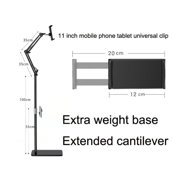175cm Mobile Phone Tablet Live Broadcast Bedside Lifting Bracket Telescopic Cantilever Model (Black)