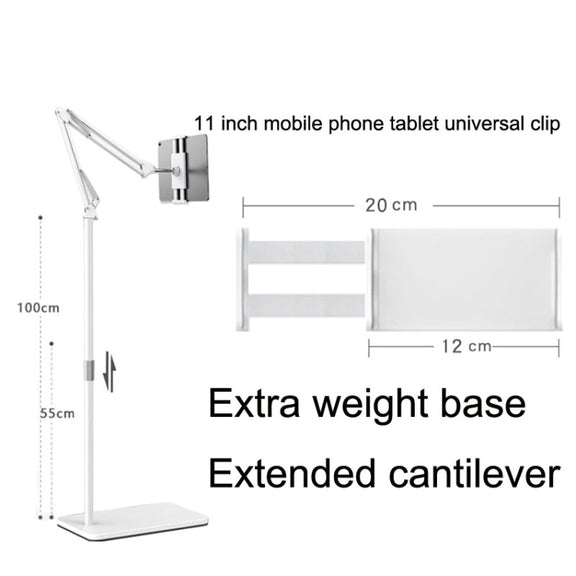 175cm Mobile Phone Tablet Live Broadcast Bedside Lifting Bracket Telescopic Cantilever Model (White)