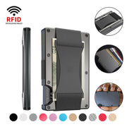 Credit Card Holder Wallets RFID Blocking Slim Metal Card Clip, Color: Army Green