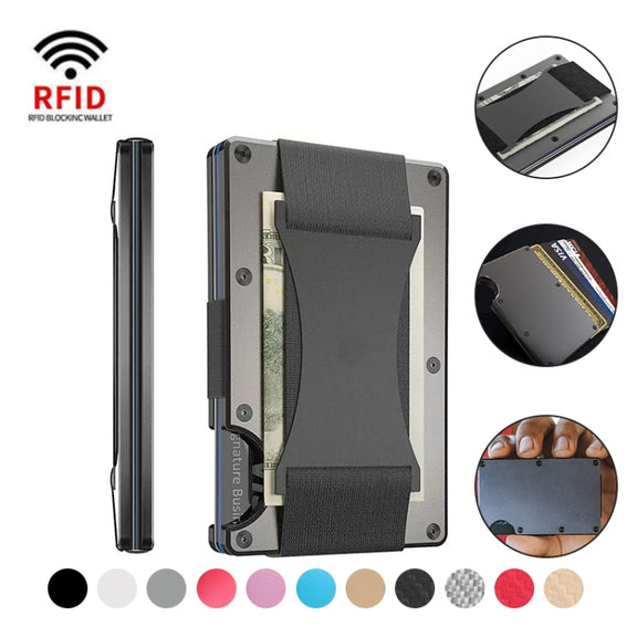 Credit Card Holder Wallets RFID Blocking Slim Metal Card Clip, Color: Army Green