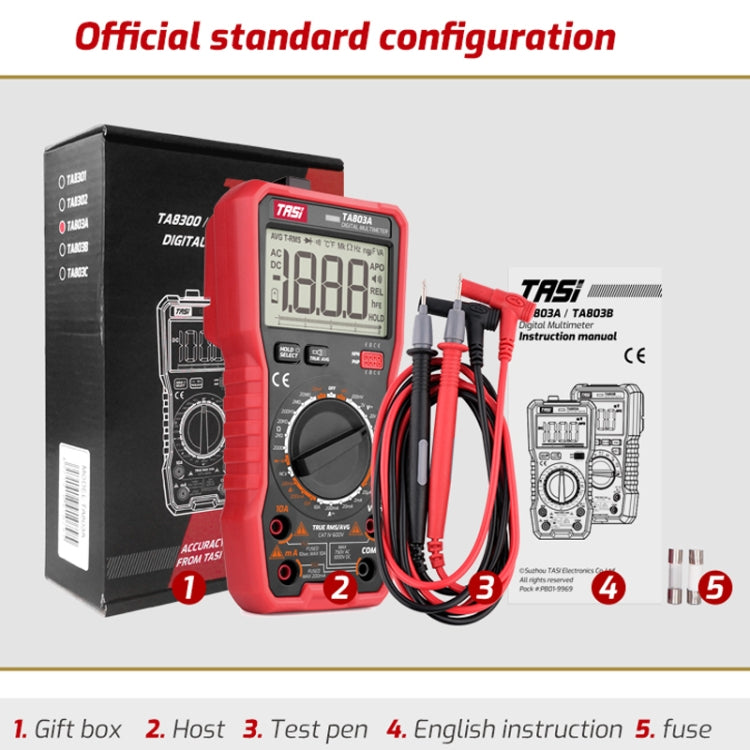 TASI TA803A Digital High Precision Multimeter Digital Display Household Multifunction Electrician Multimeter