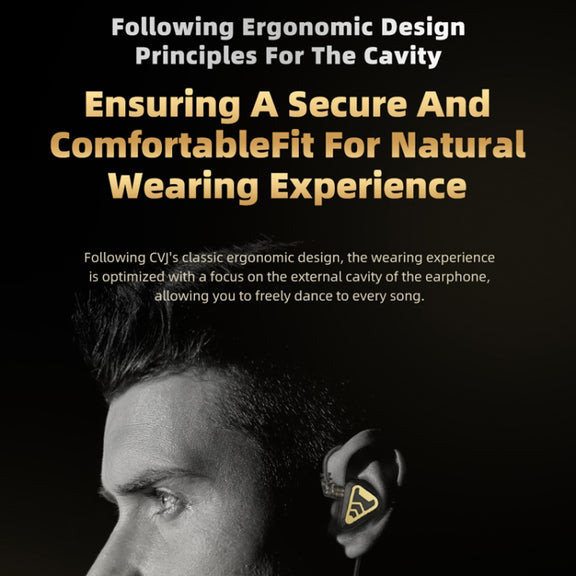 CVJ In-Ear Wired Gaming Earphone, Color: With Mic Black
