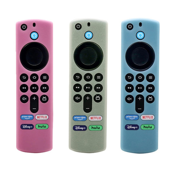 2pcs Remote Control Case For Amazon Fire TV Stick 2021 ALEXA 3rd Gen With Airtag Holder(Luminous Green)