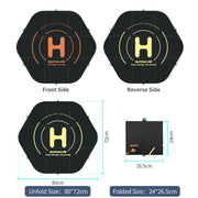 Sunnylife TJP11 80cm Hexagonal Double-sided Folding With Ground Spikes Drone Universal Apron