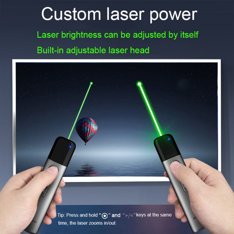 ASiNG LED LCD Screen High Power Bright Green Laser Pointer PPT Speech Instructions Page Presenter(A17)