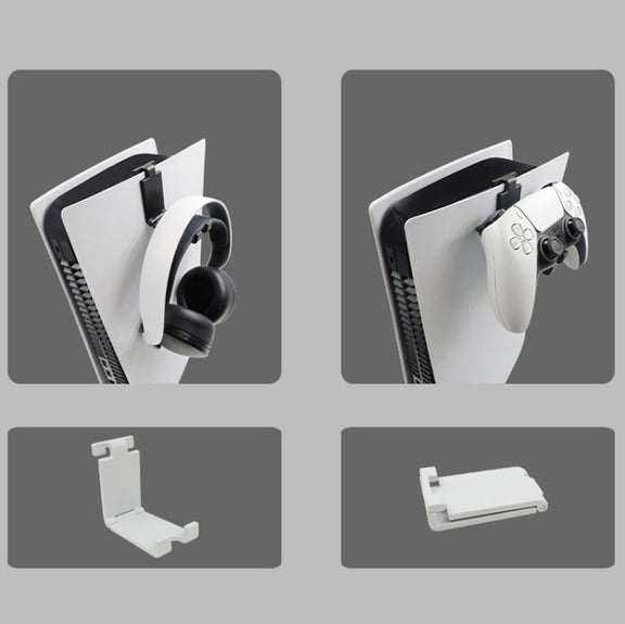 iplay HBP-266 For Sony PS5 Game Console Headphone Storage Side Rack Gamepad Hanger(White)