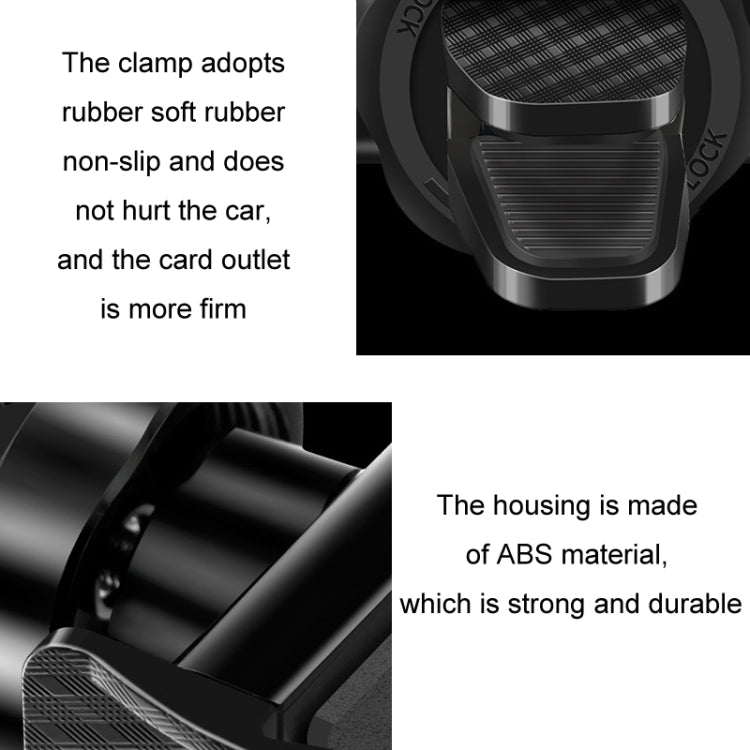 360-degree Rotating Car Air Outlet Multi-functional Mobile Phone Holder(Black)
