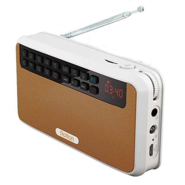 Rolton E500 Bluetooth Speaker 2.1-Channel Built-In Microphone Supports FM Radio(Orange)
