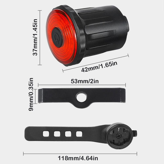 WEST BIKING Bicycle USB Charging Smart Brake Sensor Warning Tail Light(Cushion)