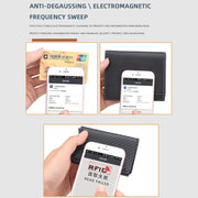 Baellerry RFID Anti-theft Plaid Leather Wallet Metal Aluminum Box Automatic Eject Type Card Holder(Dark Brown)