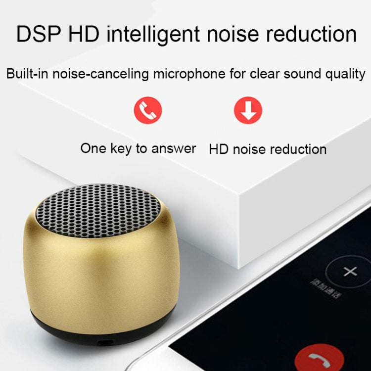 Small TWS Couplet Wireless Bluetooth Speaker Mini Smart Noise Reduction Water-resistant Speaker(Gold)