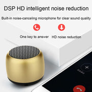 Small TWS Couplet Wireless Bluetooth Speaker Mini Smart Noise Reduction Water-resistant Speaker(Gold)