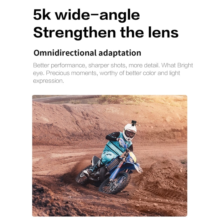 5K/30FPS WIFI HD Anti-Shake Remote Touch Dual-Screen IP68 Water-resistant Sports Camera, Style: Black