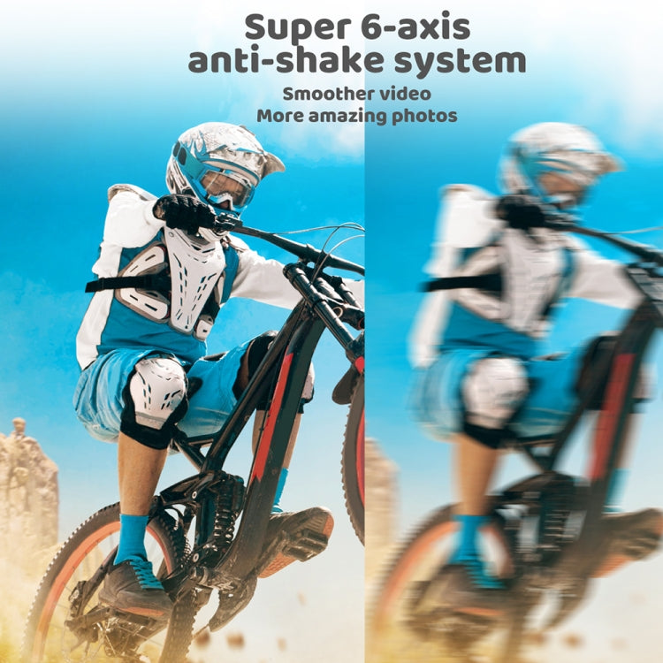 5K/30FPS WIFI HD Anti-Shake Remote Touch Dual-Screen IP68 Water-resistant Sports Camera, Style: Black