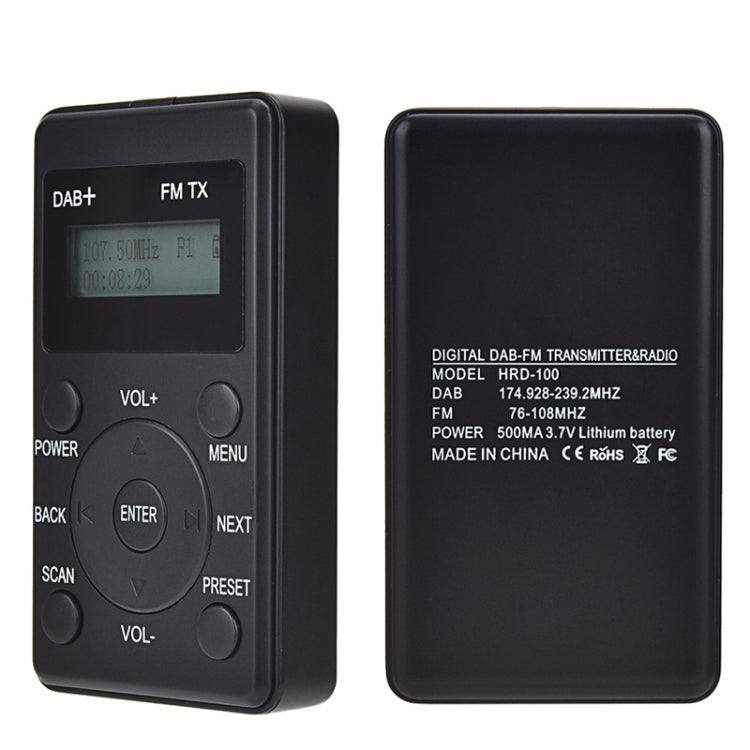 HanRongda HRD-100 Portable Digital Display DAB+ / DAB / FM Radio(Black)