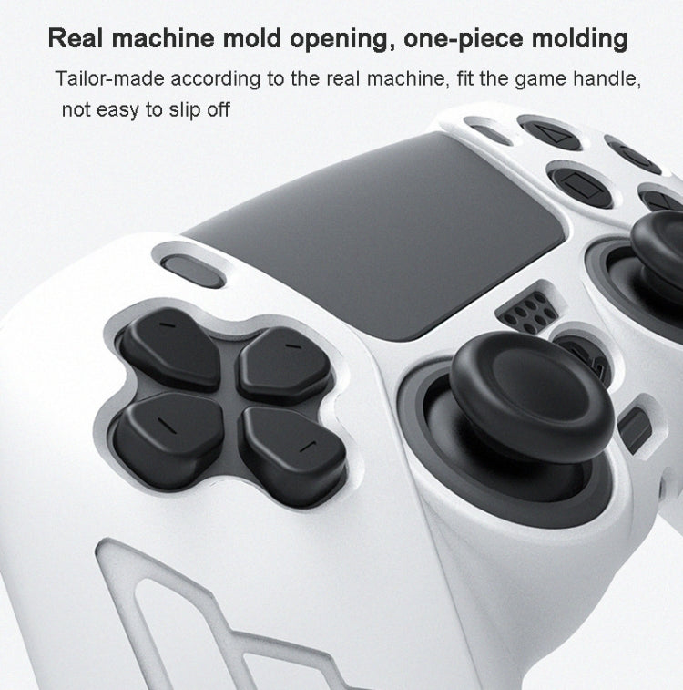 For PS5 Gamepad Silicone Case Non-slip Texture Thickened Protective Cover(Red)