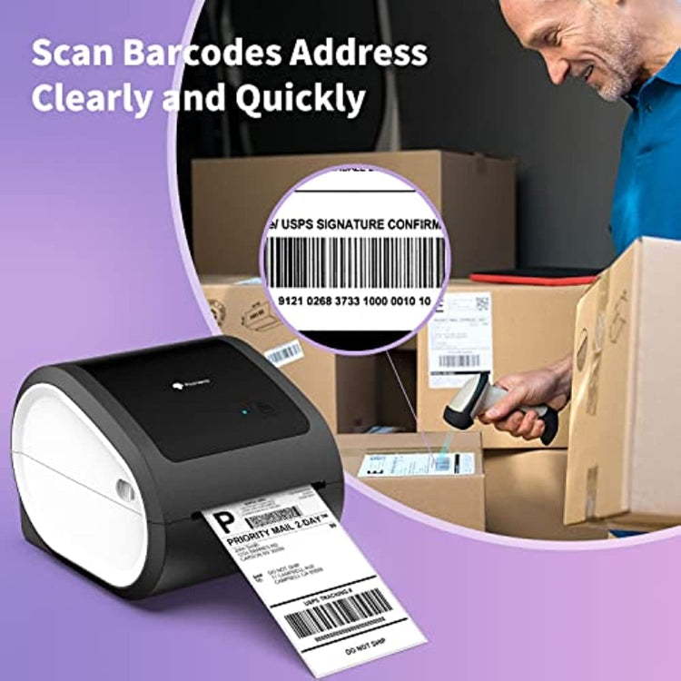 Phomemo D520-BT Bluetooth Thermal Shipping Label Printer Wireless Desktop Printer For Barcode Address Labels, Size: EU(Pink White)