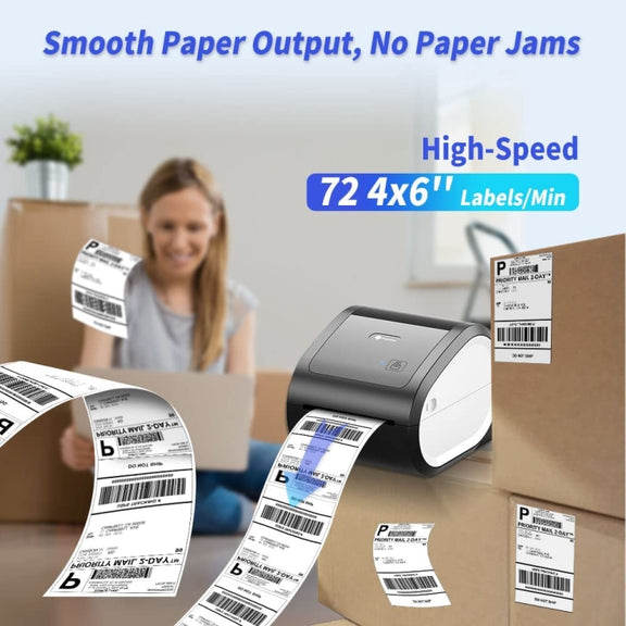 Phomemo D520-BT Bluetooth Thermal Shipping Label Printer Wireless Desktop Printer For Barcode Address Labels, Size: EU(Pink White)