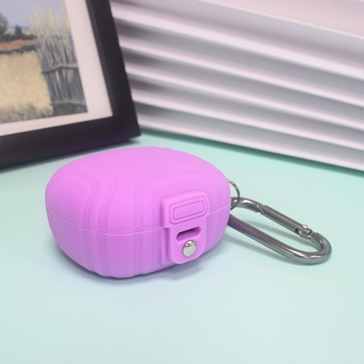 For EarFun Air Pro 3 Silicone Earphone Dustproof Storage Case(Light Purple)