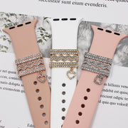 3pcs/set Smart Watch Silicone Strap Buckle Decoration Ring(Rose Gold)