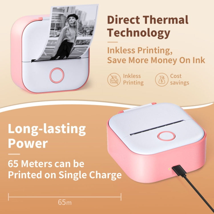 Phomemo T02 Gift Box Phone Bluetooth Mini Printer Photo Thermal Printer Family Student Wrong Question Printer(Pink)