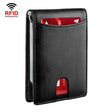 RFID Anti-Theft Brush Leather Multi Card Pocket Coin Wallet Credit Card Case(Flat Pattern+Black Inside) - Antimagnetic RFID Package by PMC TechLife | Online Shopping South Africa | PMC TechLife | Buy Now Pay Later Mobicred
