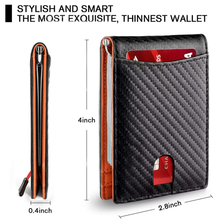RFID Anti-Theft Brush Leather Multi Card Pocket Coin Wallet Credit Card Case(Flat Pattern+Blue Inside)