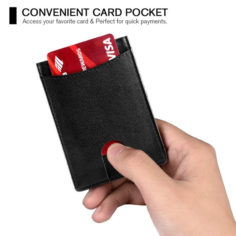 RFID Anti-Theft Brush Leather Multi Card Pocket Coin Wallet Credit Card Case(Flat Pattern+Black Inside)