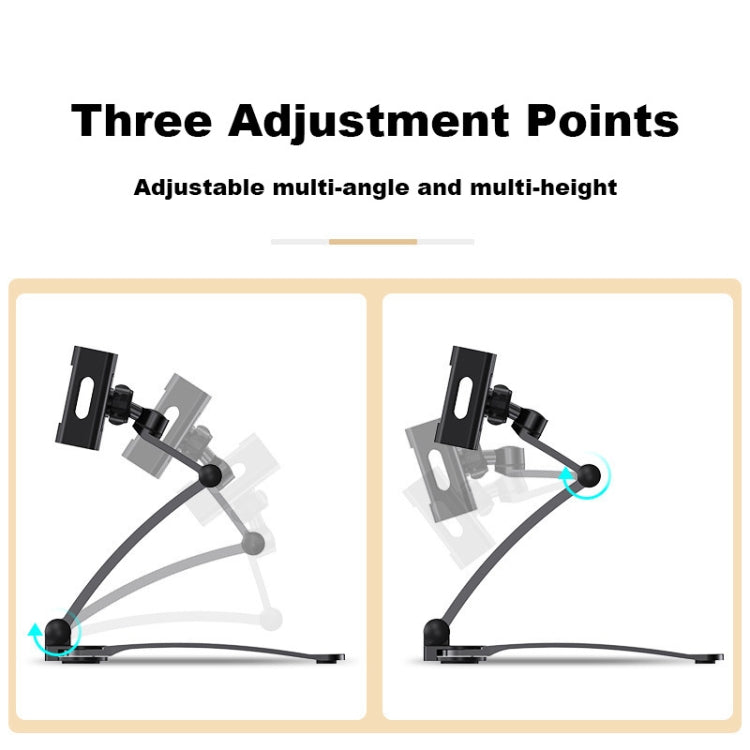 2 In 1 Aluminum Alloy Tablet PC Holder Wall Mount Mobile Phone Holder(Black)